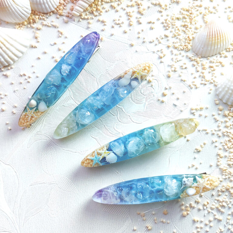 ハンドメイド 虹のバレッタ レジン ヘアアクセサリー 【冬バーゲン ...